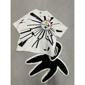 Vintage 1996 NFL Pittsburgh‎ Steelers Starter T Shirt XX Large White Graphic Tee